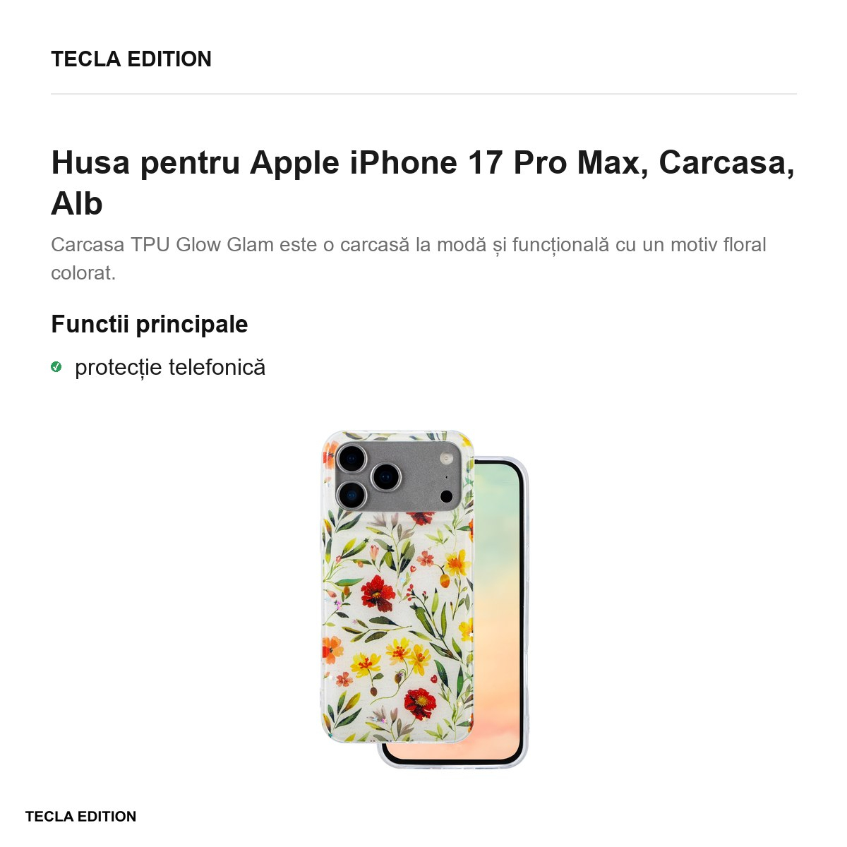Husa pentru Apple iPhone 17 Pro Max, Carcasa, Alb [2]