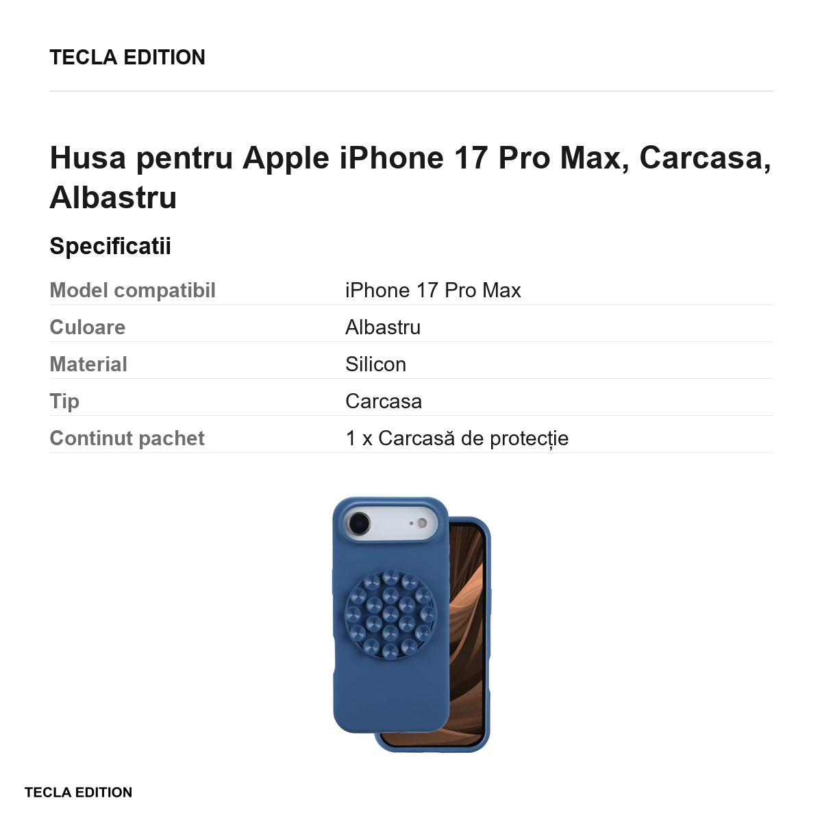 Husa pentru Apple iPhone 17 Pro Max, Carcasa, Albastru [3]