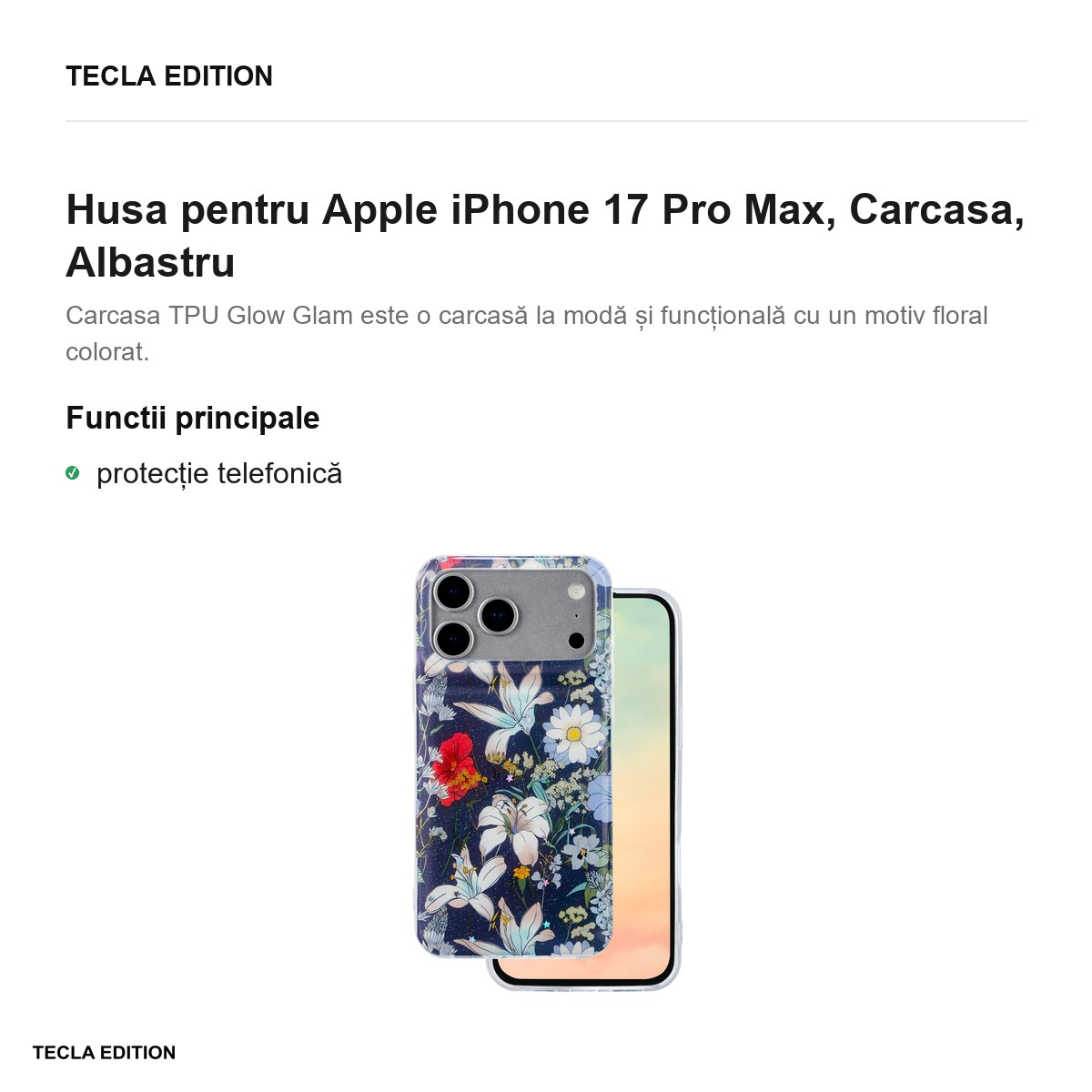Husa pentru Apple iPhone 17 Pro Max, Carcasa, Albastru [2]