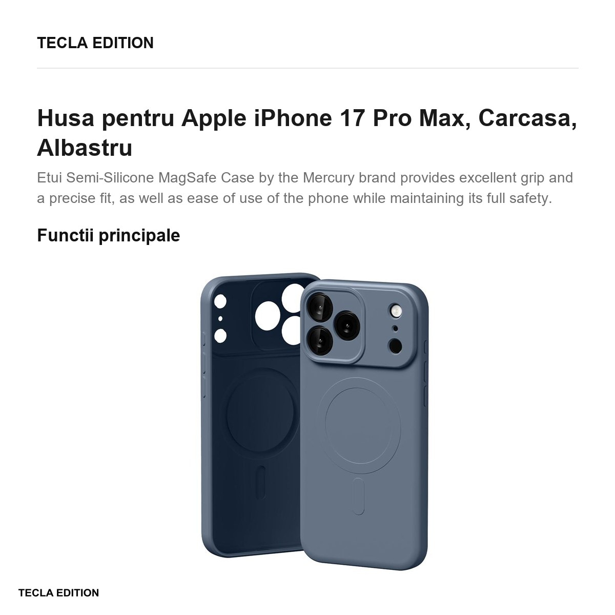 Husa pentru Apple iPhone 17 Pro Max, Carcasa, Albastru [2]