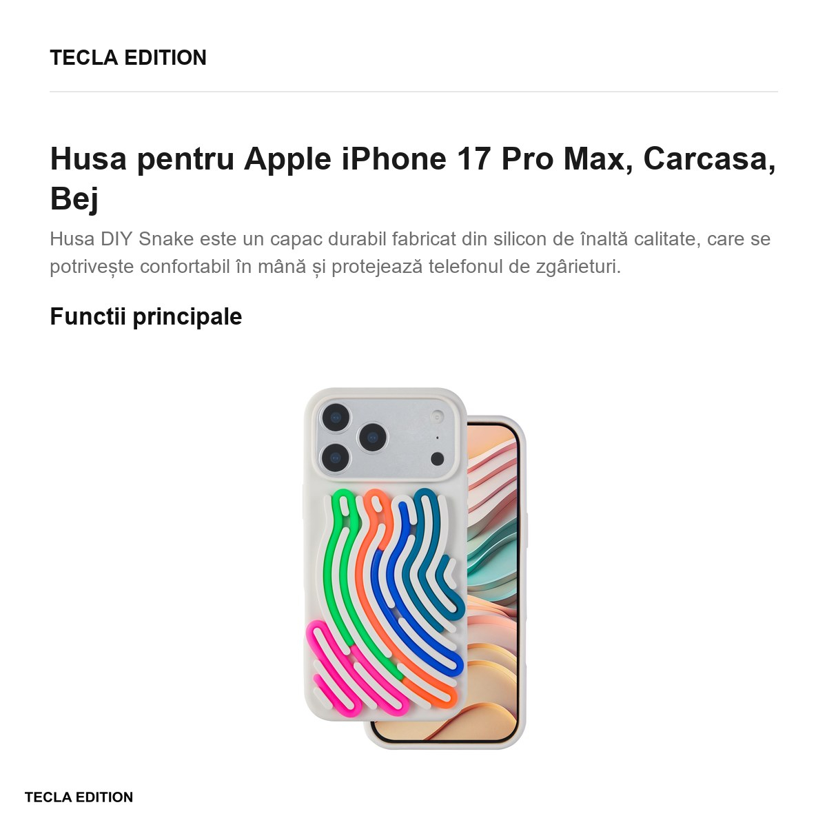 Husa pentru Apple iPhone 17 Pro Max, Carcasa, Bej [3]