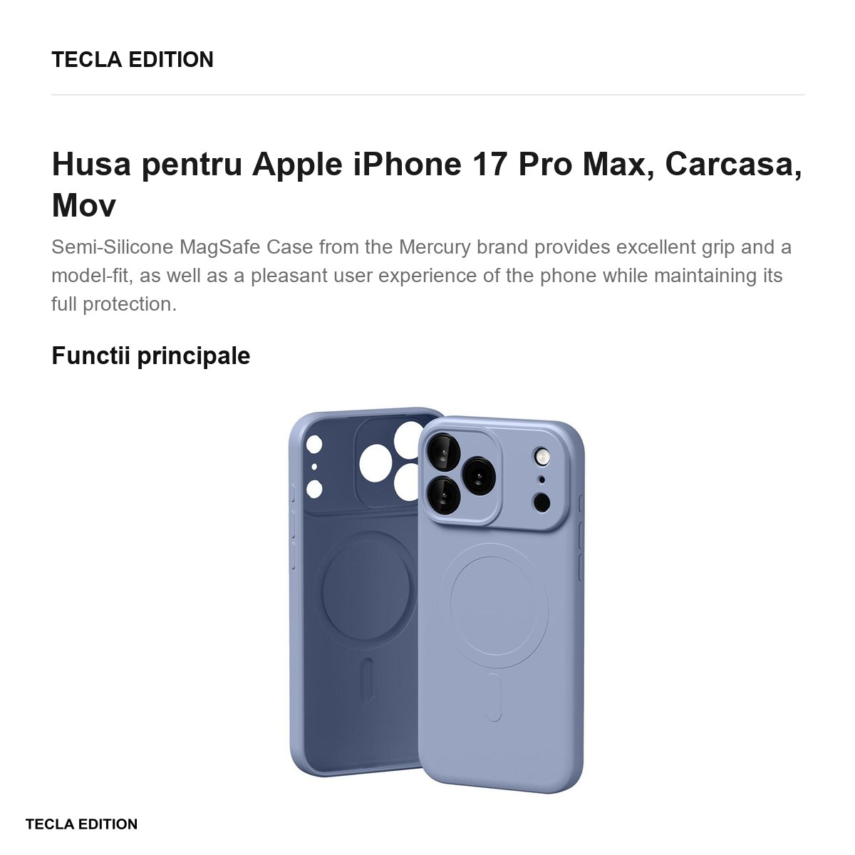 Husa pentru Apple iPhone 17 Pro Max, Carcasa, Mov [2]