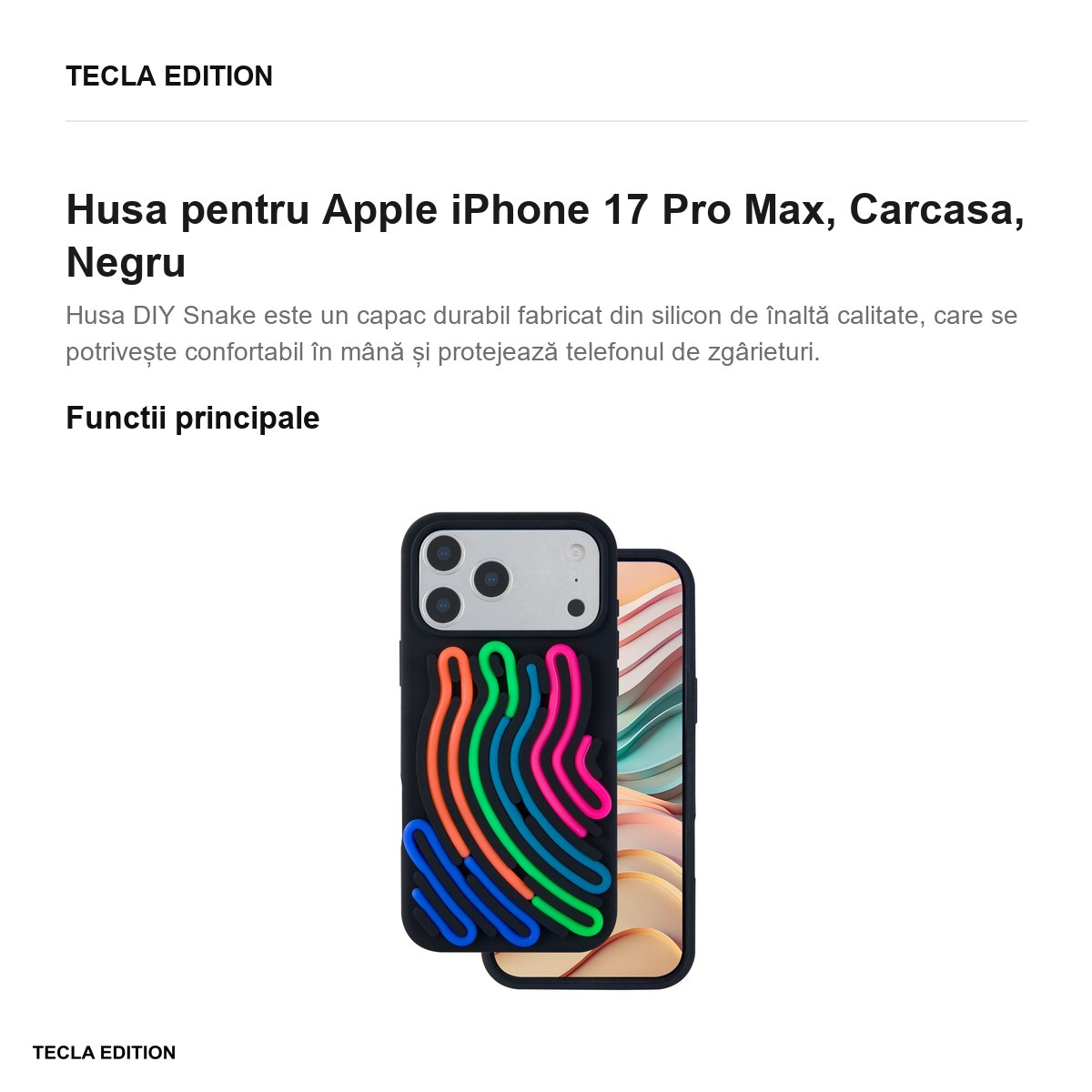Husa pentru Apple iPhone 17 Pro Max, Carcasa, Negru [2]