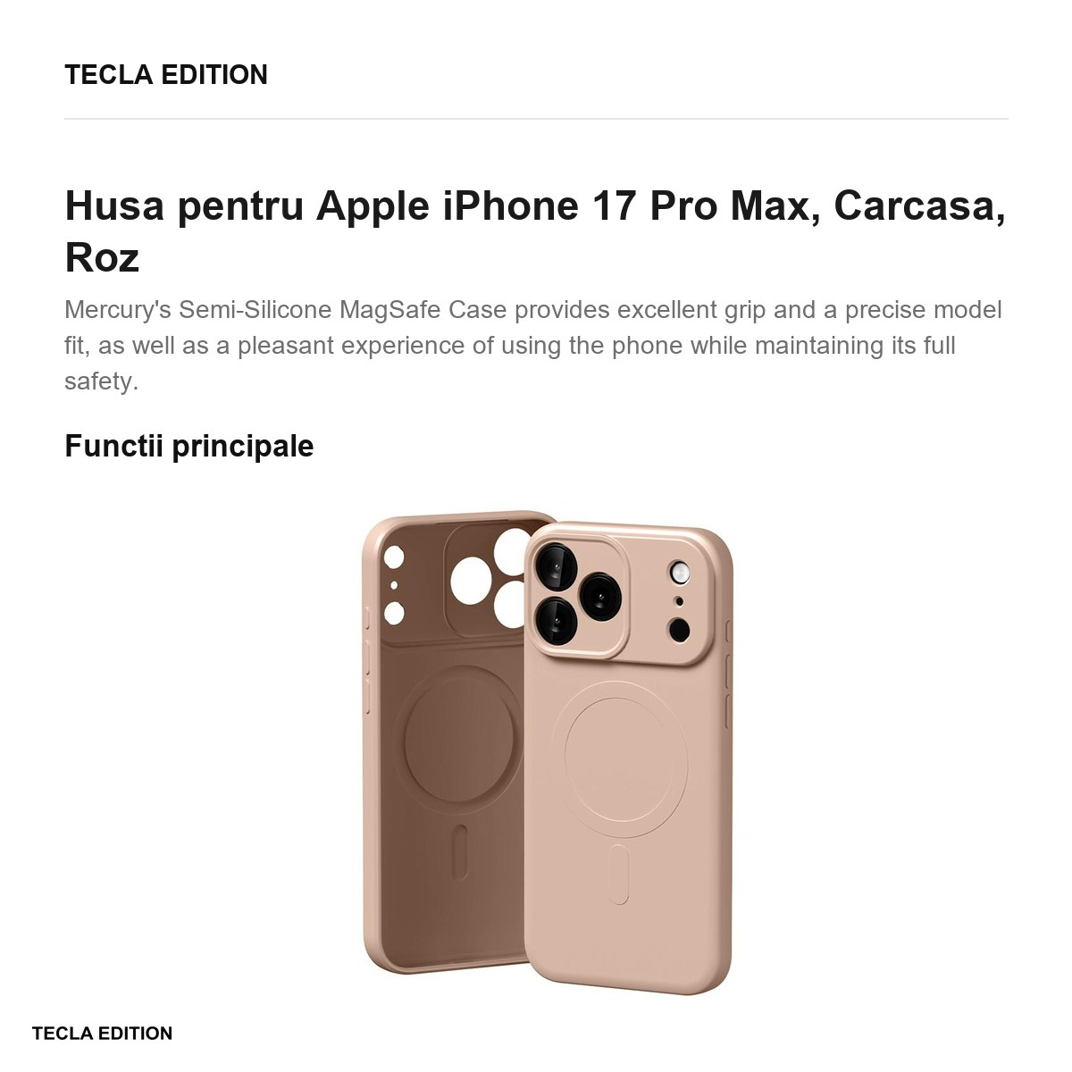 Husa pentru Apple iPhone 17 Pro Max, Carcasa, Roz [2]