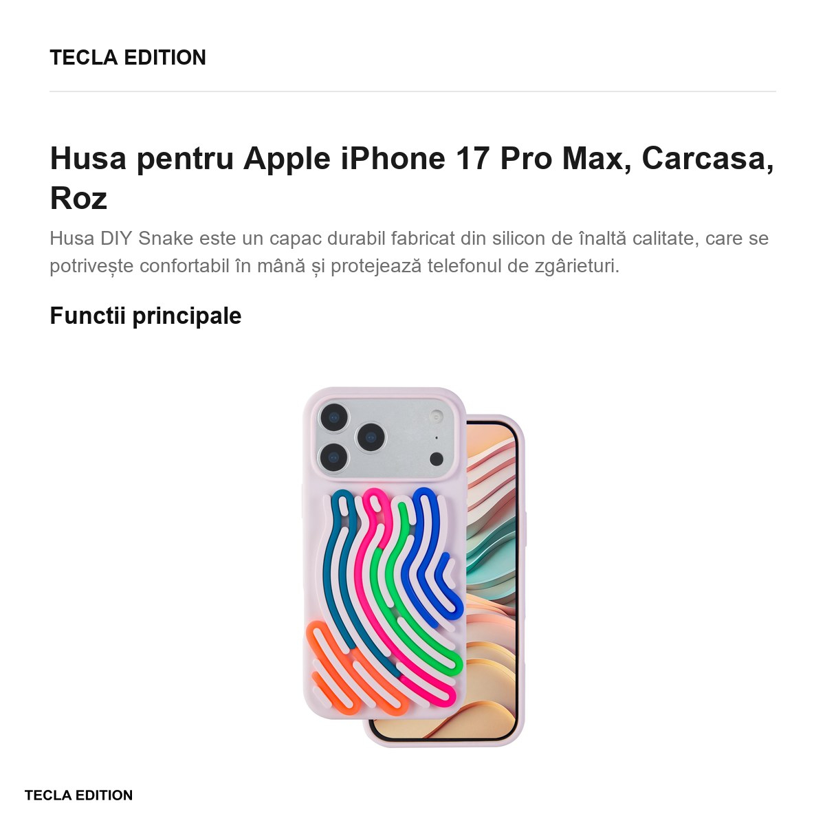 Husa pentru Apple iPhone 17 Pro Max, Carcasa, Roz [4]