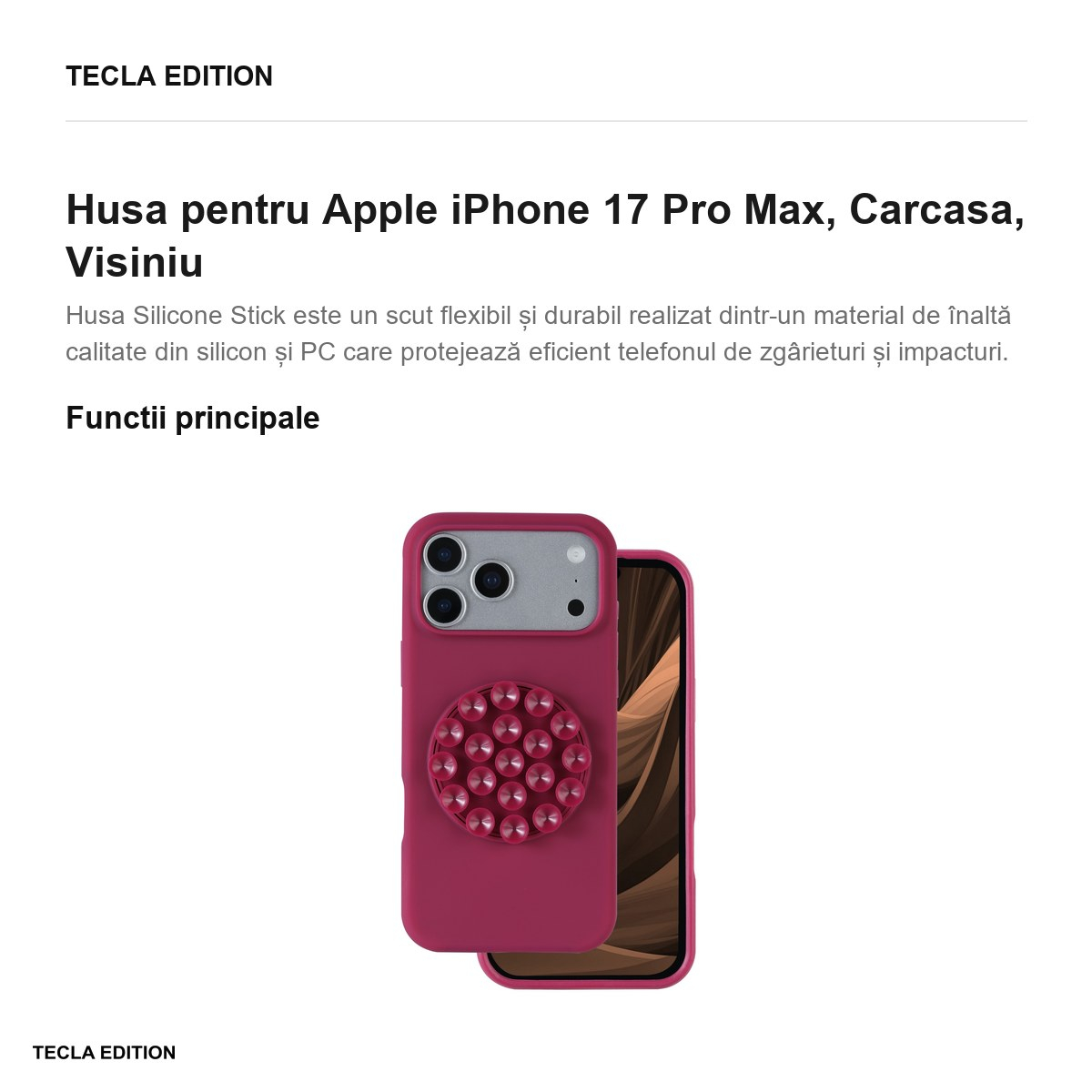 Husa pentru Apple iPhone 17 Pro Max, Carcasa, Visiniu [2]