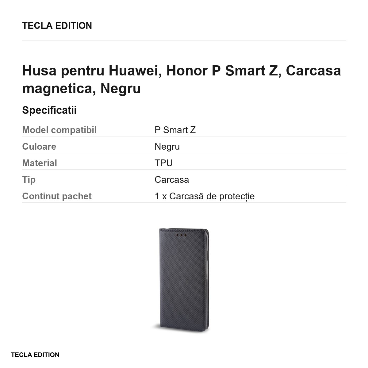 Husa pentru Huawei, Honor P Smart Z, Carcasa magnetica, Negru [3]