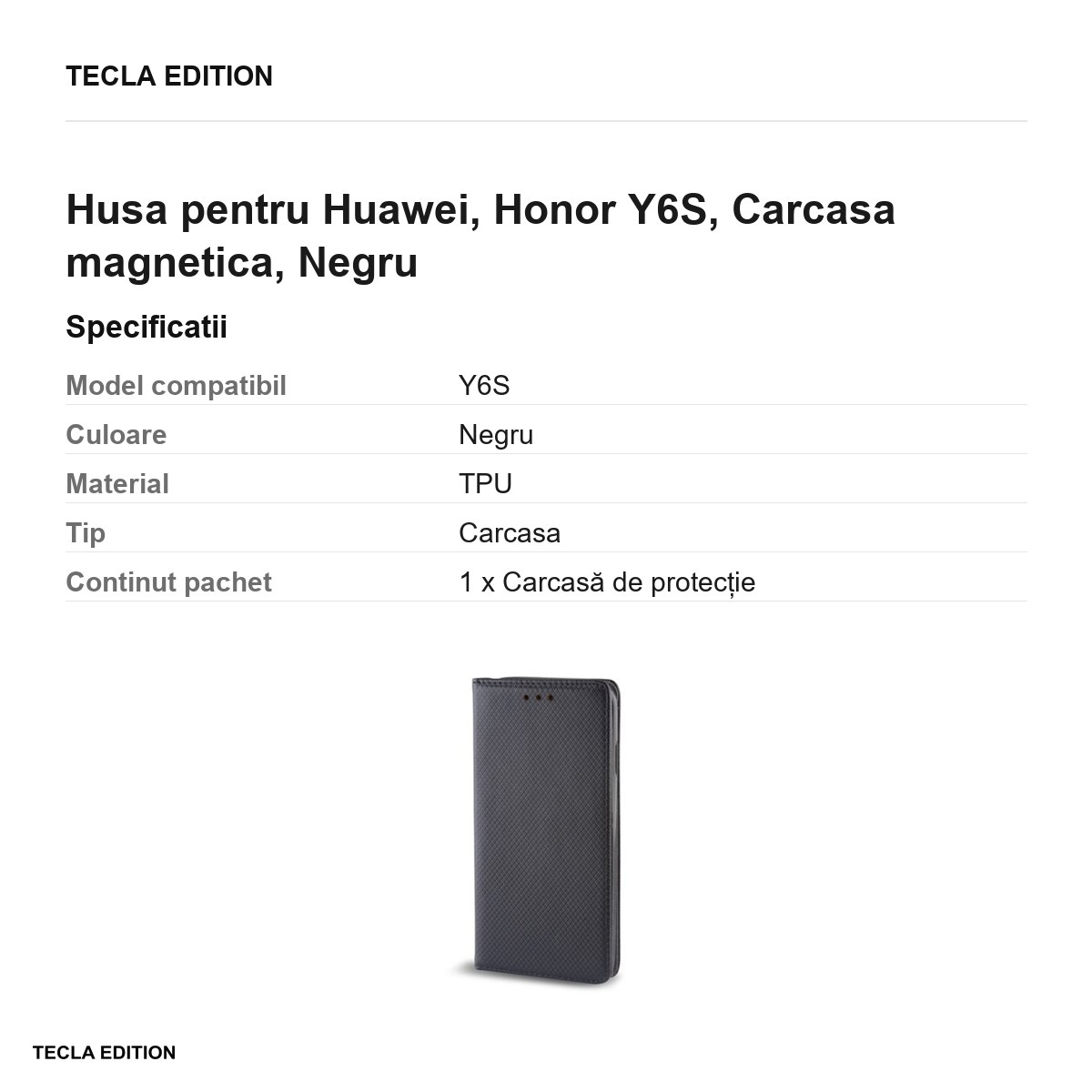 Husa pentru Huawei, Honor Y6S, Carcasa magnetica, Negru [3]