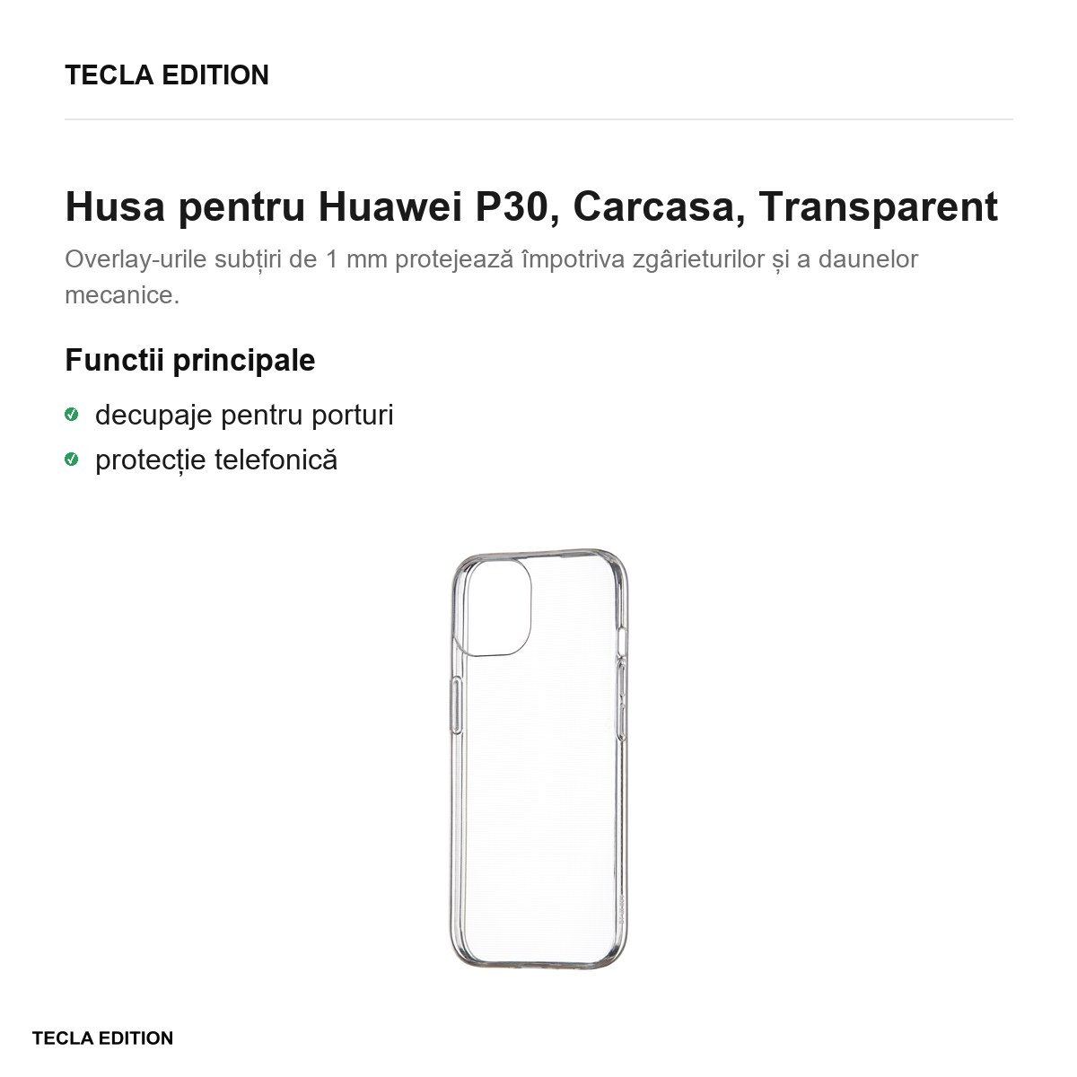 Husa pentru Huawei P30, Carcasa, Transparent [2]