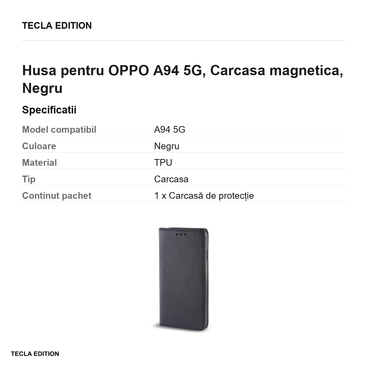 Husa pentru OPPO A94 5G, Carcasa magnetica, Negru [3]