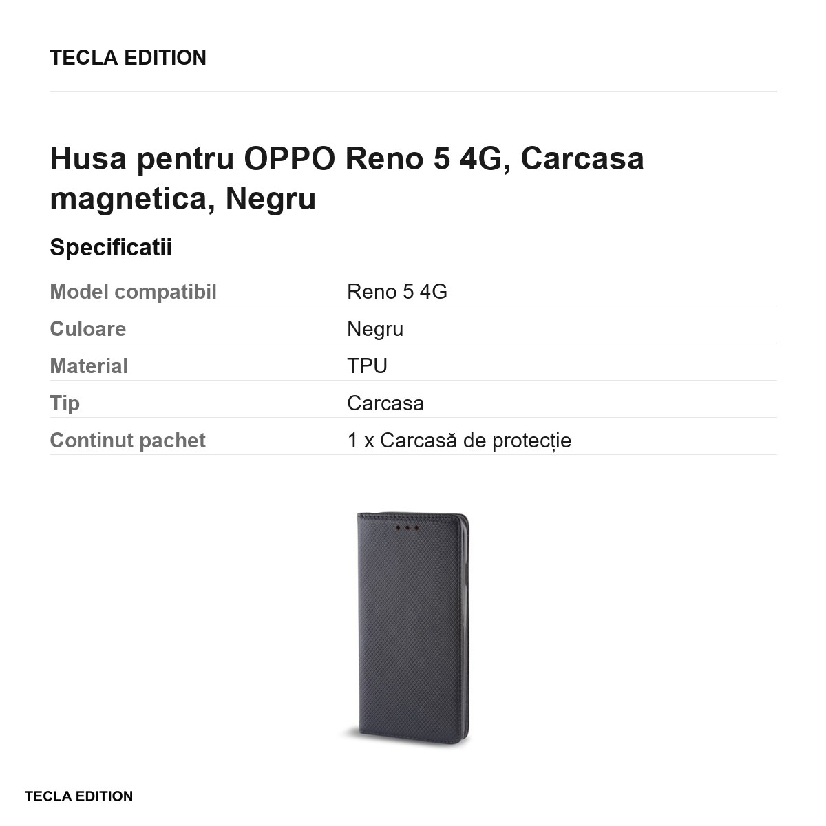 Husa pentru OPPO Reno 5 4G, Carcasa magnetica, Negru [3]