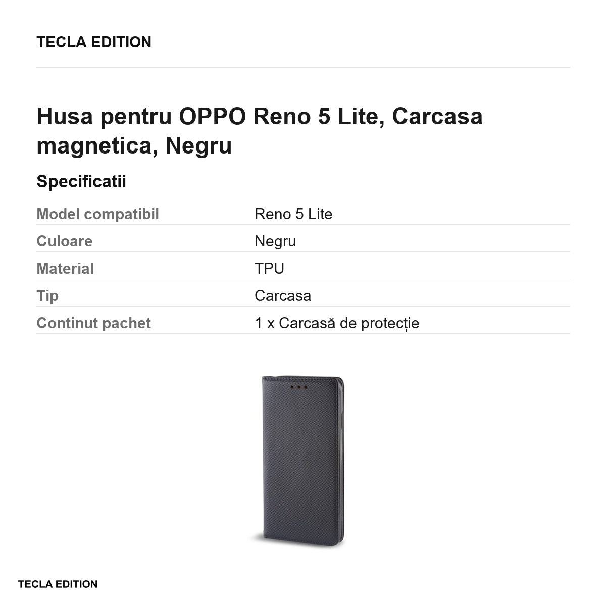 Husa pentru OPPO Reno 5 Lite, Carcasa magnetica, Negru [3]