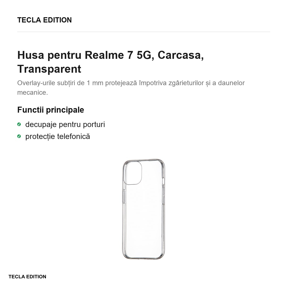 Husa pentru Realme 7 5G, Carcasa, Transparent [2]
