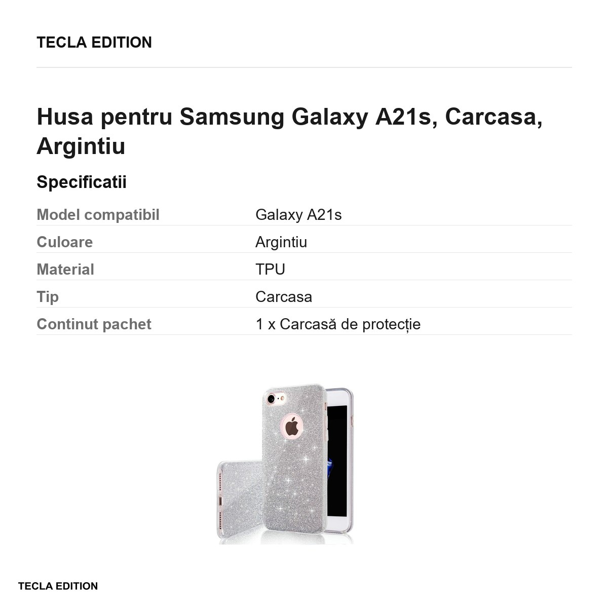 Husa pentru Samsung Galaxy A21s, Carcasa, Argintiu [3]