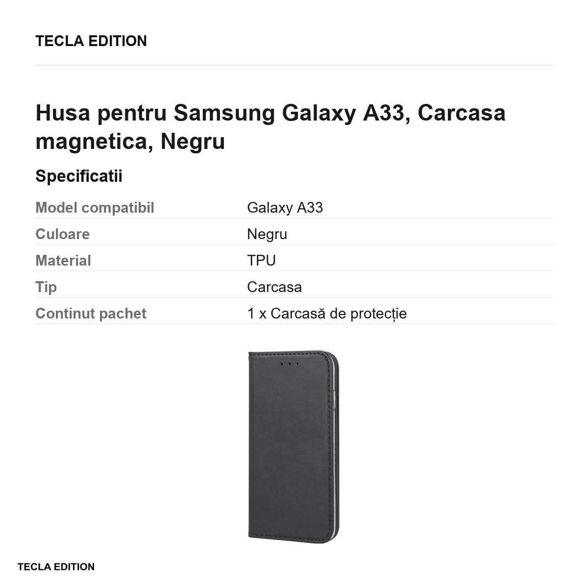 Husa pentru Samsung Galaxy A33, Carcasa magnetica, Negru [3]