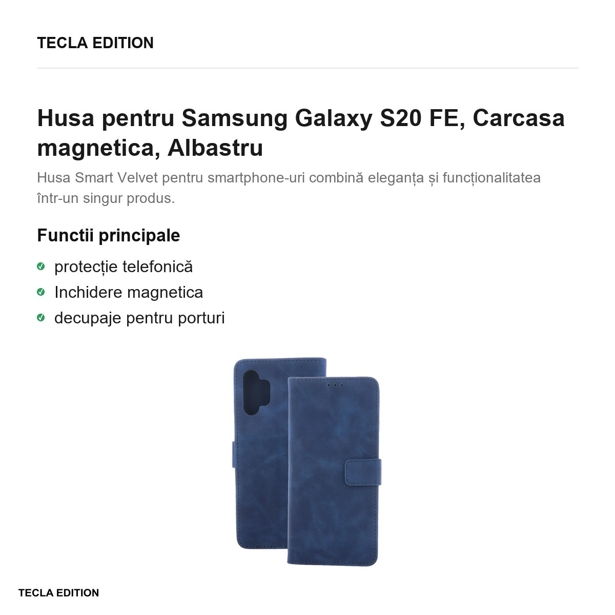 Husa pentru Samsung Galaxy S20 FE, Carcasa magnetica, Albastru [2]