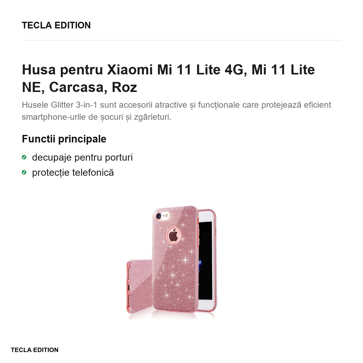 Husa pentru Xiaomi Mi 11 Lite 4G, Mi 11 Lite NE, Carcasa, Roz [2]