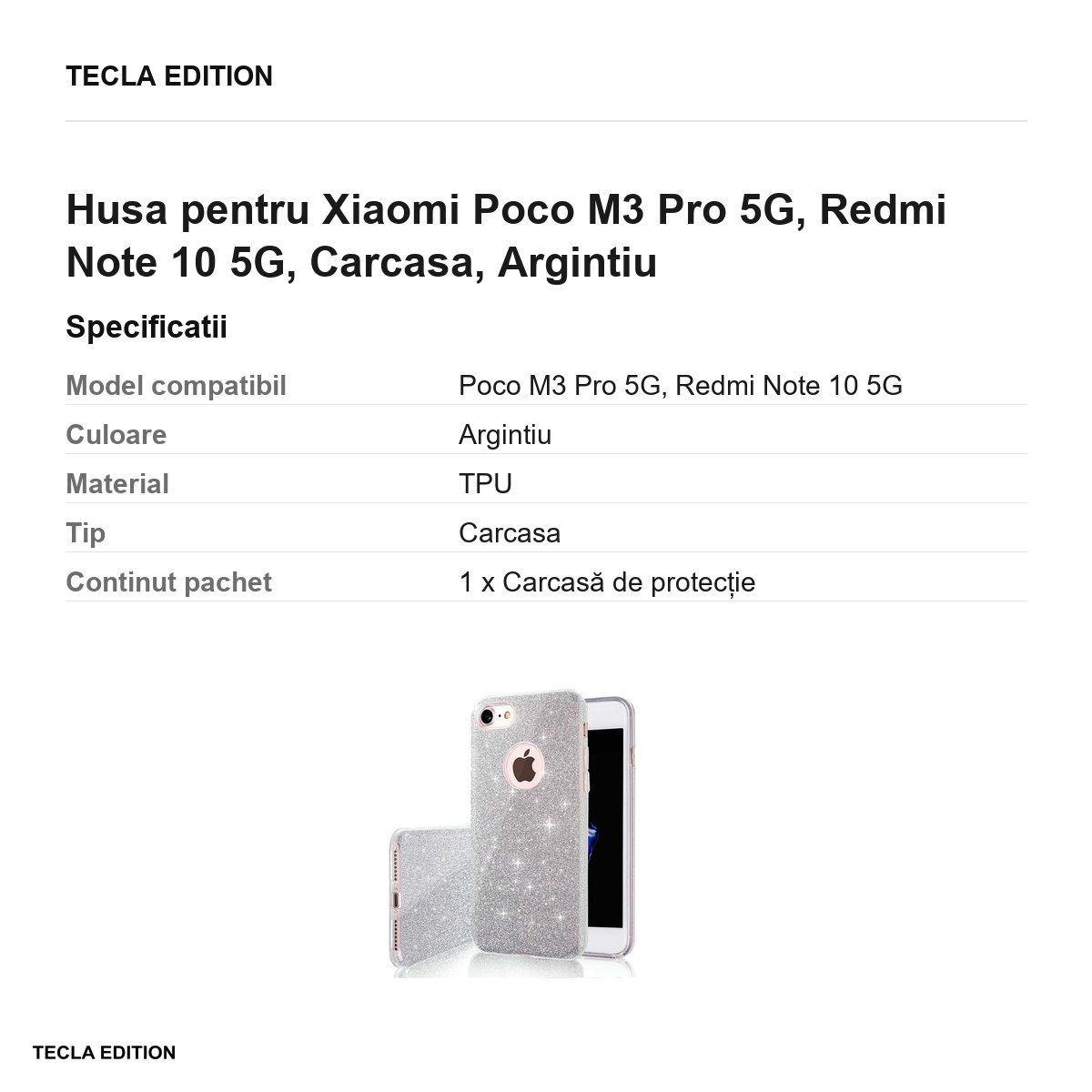 Husa pentru Xiaomi Poco M3 Pro 5G, Redmi Note 10 5G, Carcasa, Argintiu [3]