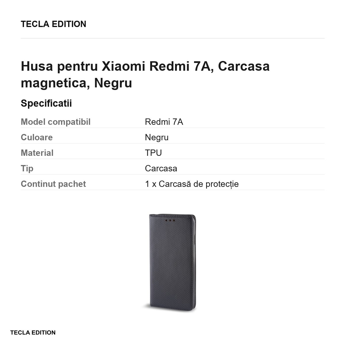 Husa pentru Xiaomi Redmi 7A, Carcasa magnetica, Negru [3]