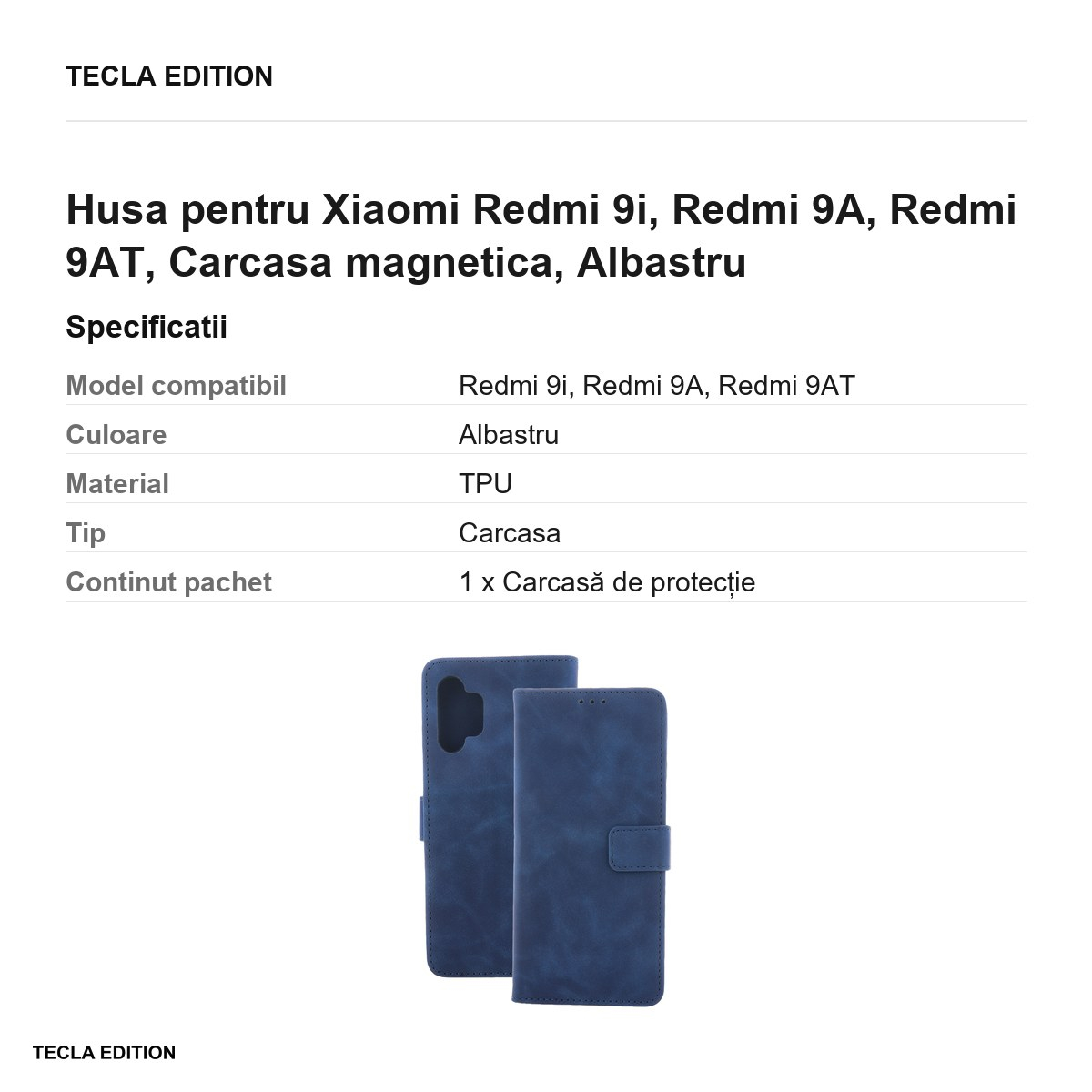 Husa pentru Xiaomi Redmi 9i, Redmi 9A, Redmi 9AT, Carcasa magnetica, Albastru [3]