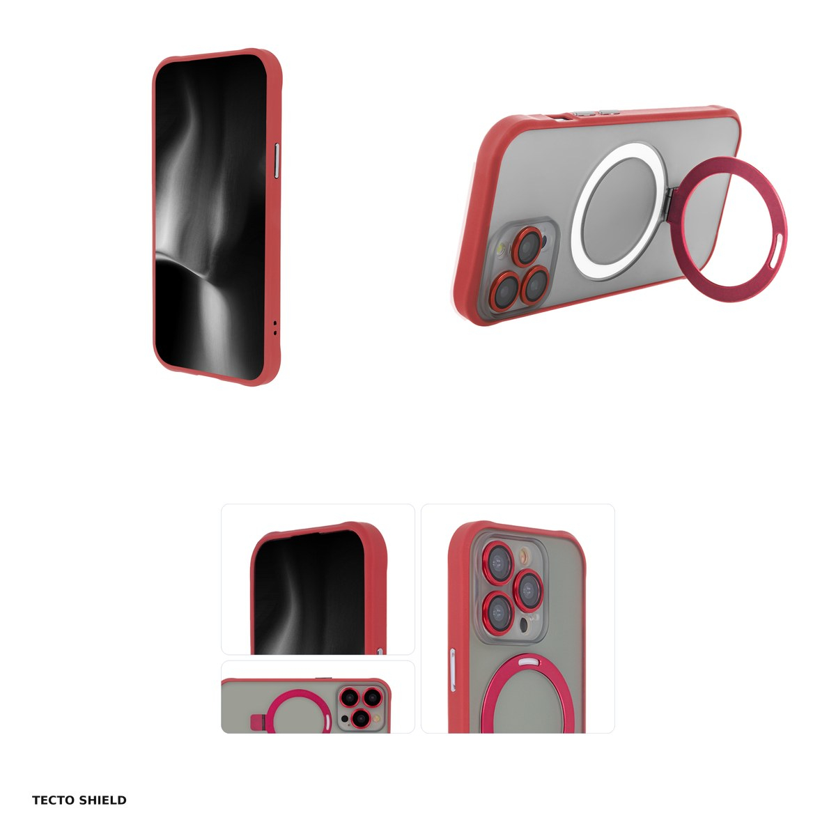 Husa Ring Secure Mag pentru Apple iPhone 13, Carcasa, Rosu [4]