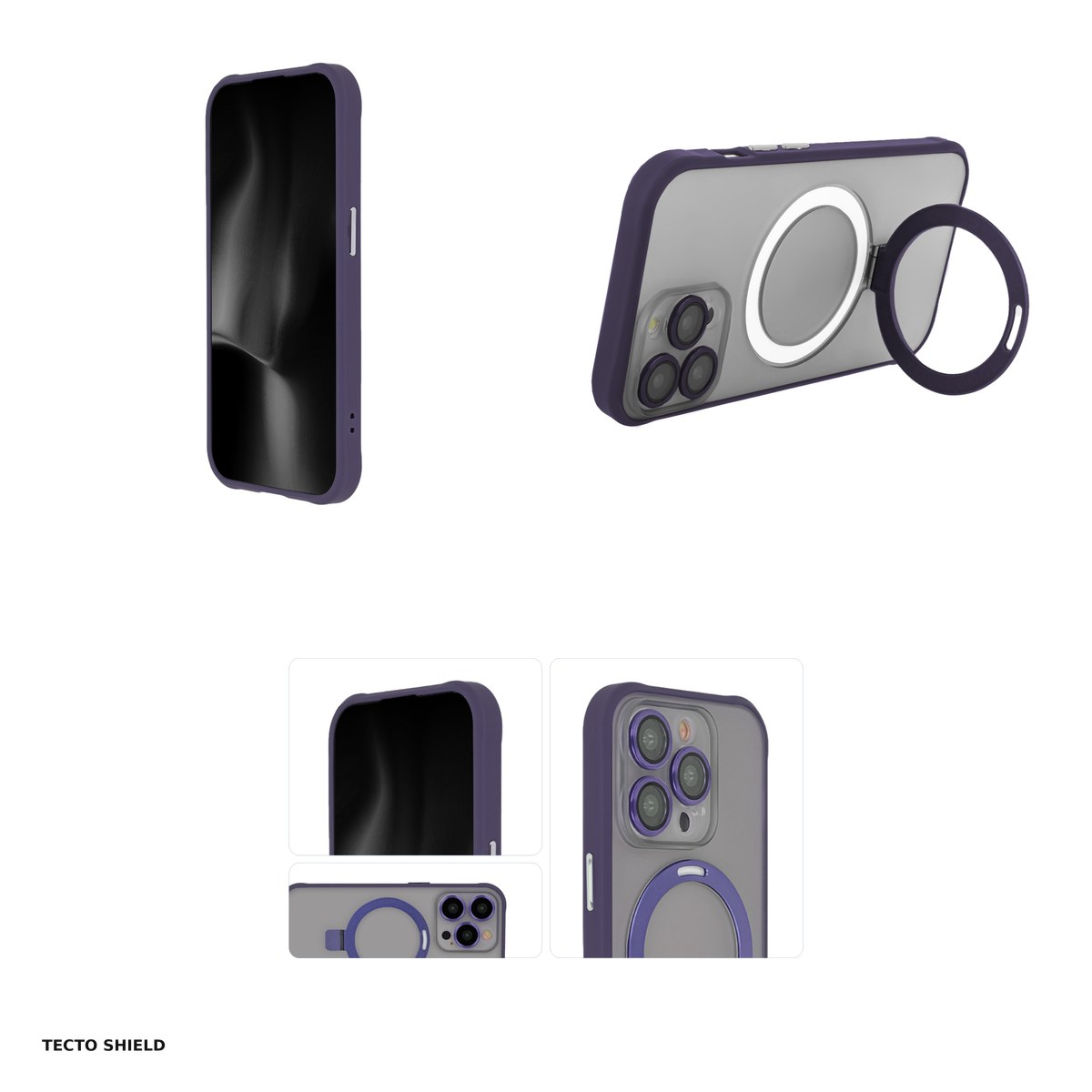 Husa Ring Secure Mag pentru Apple iPhone 14 Pro, Carcasa, Mov [4]
