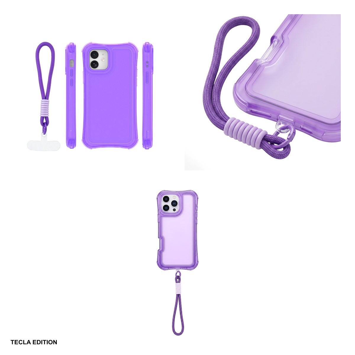 Husa Safepop strap pentru Apple iPhone 12 Pro, iPhone 12, Carcasa, Mov [4]