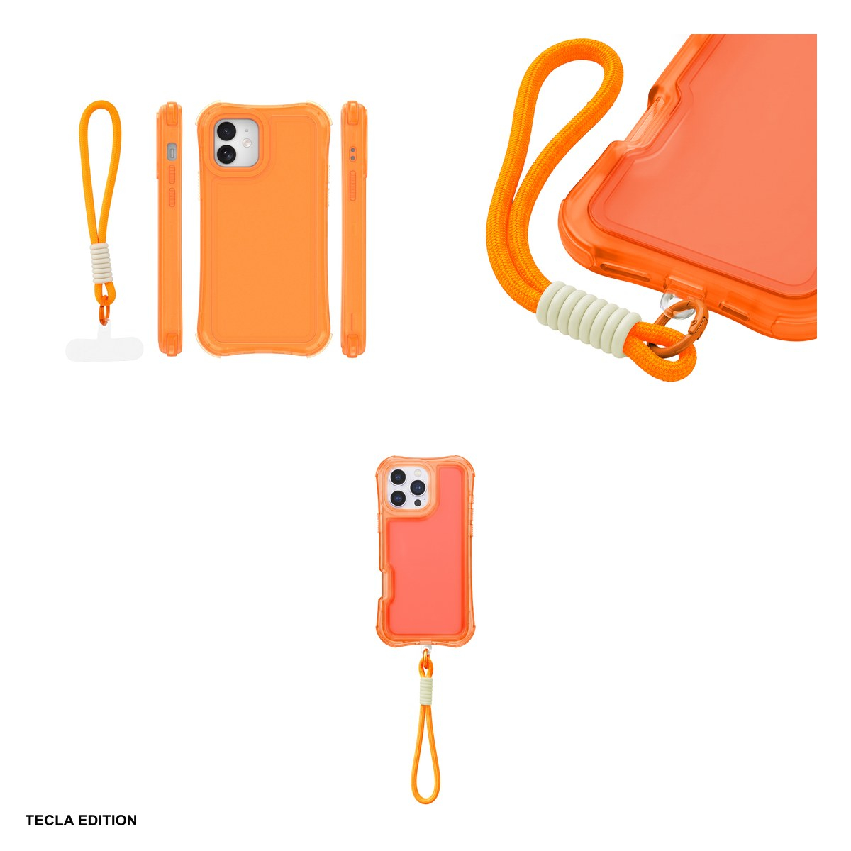 Husa Safepop strap pentru Apple iPhone 12 Pro, iPhone 12, Carcasa, Portocaliu [4]