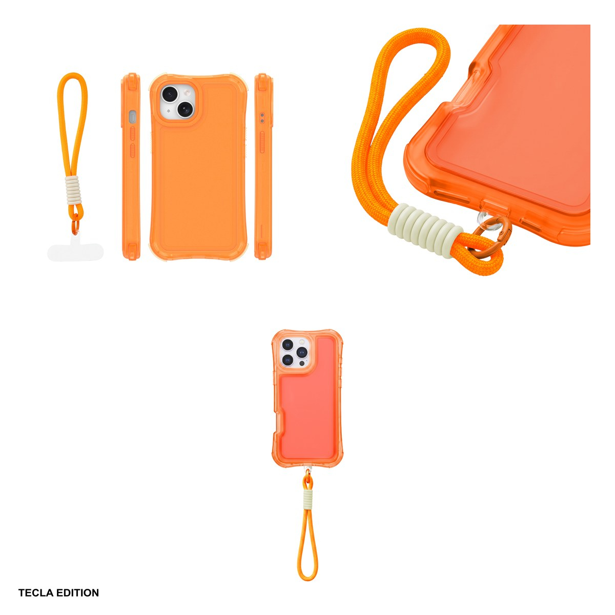 Husa Safepop strap pentru Apple iPhone 14, Carcasa, Portocaliu [4]