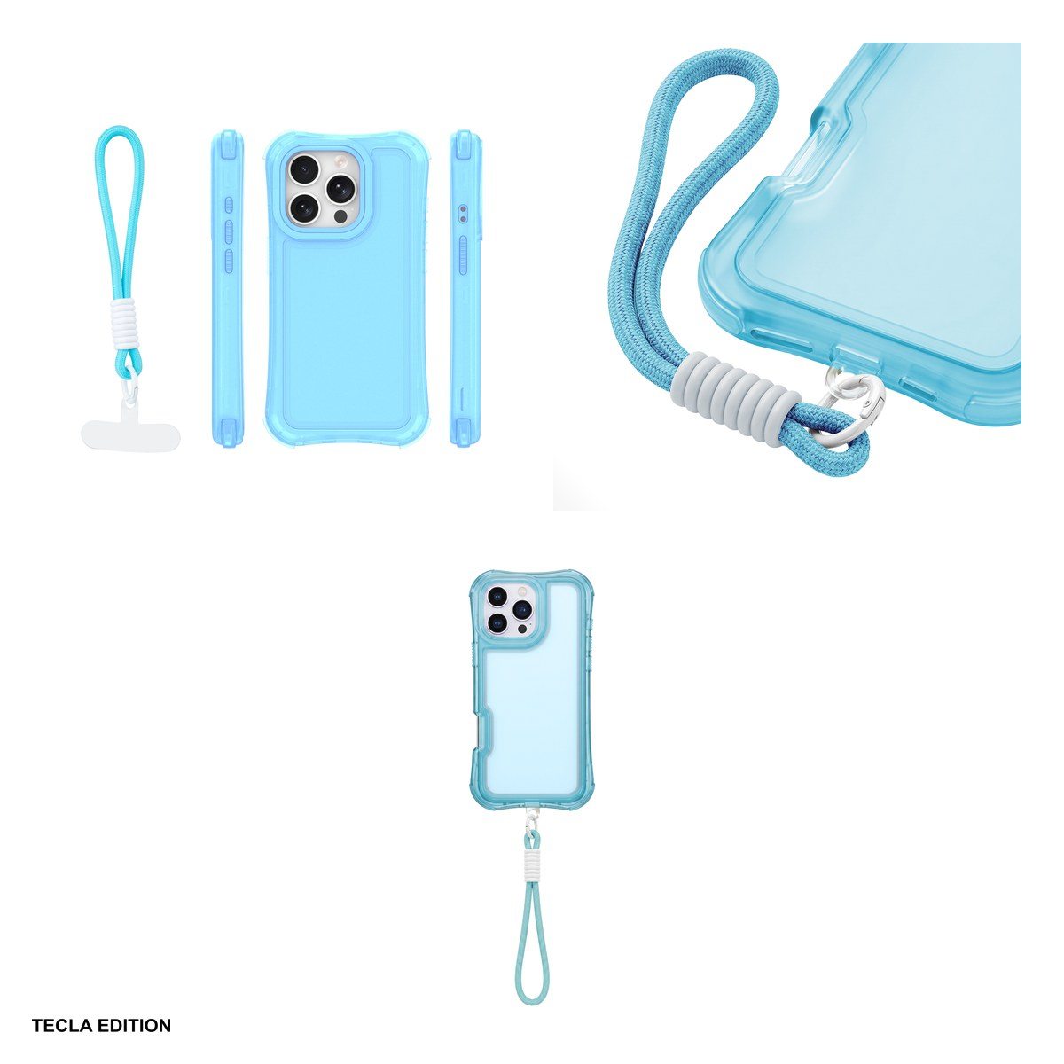 Husa Safepop strap pentru Apple iPhone 15 Pro, Carcasa, Albastru [4]