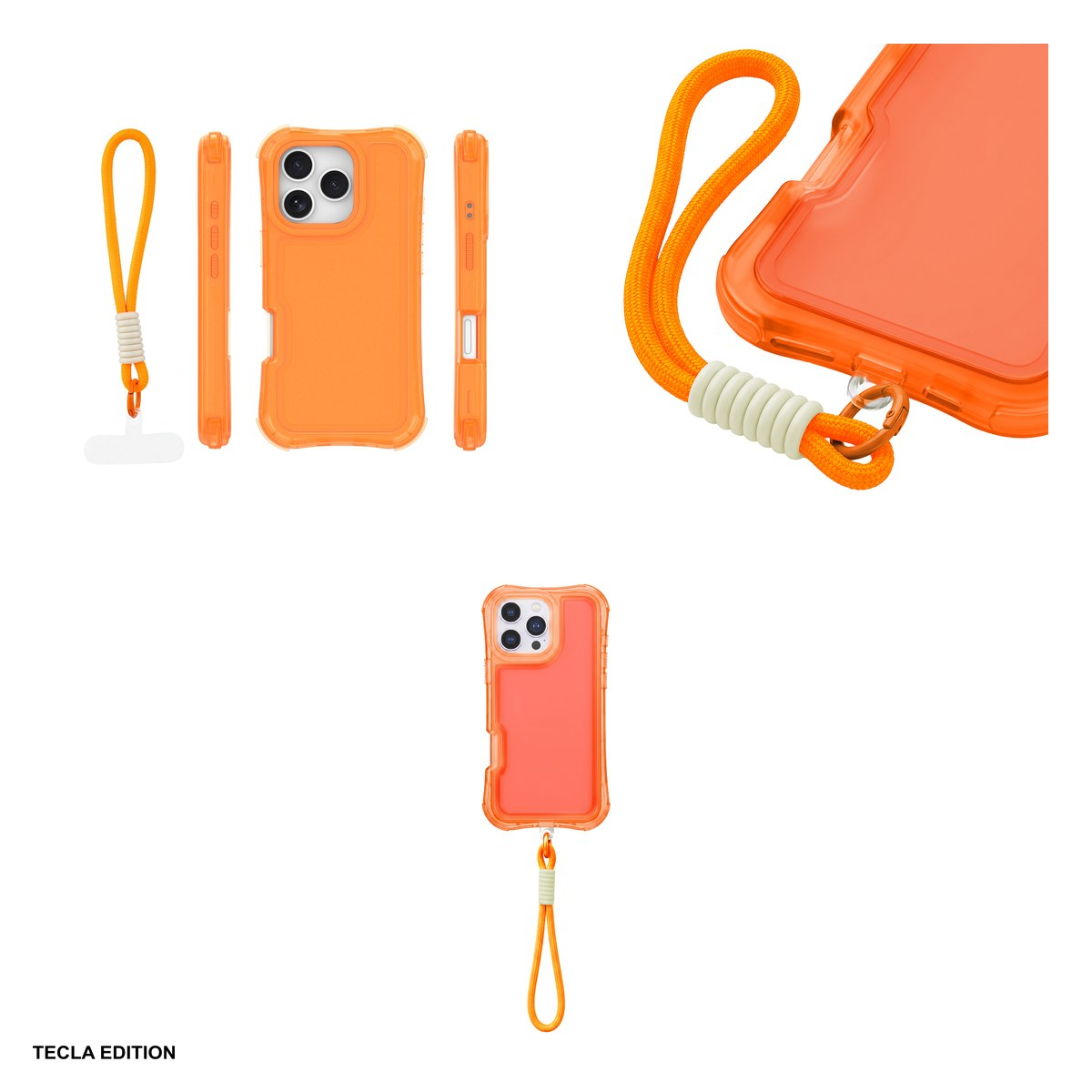 Husa Safepop strap pentru Apple iPhone 16 Pro Max, Carcasa, Portocaliu [4]