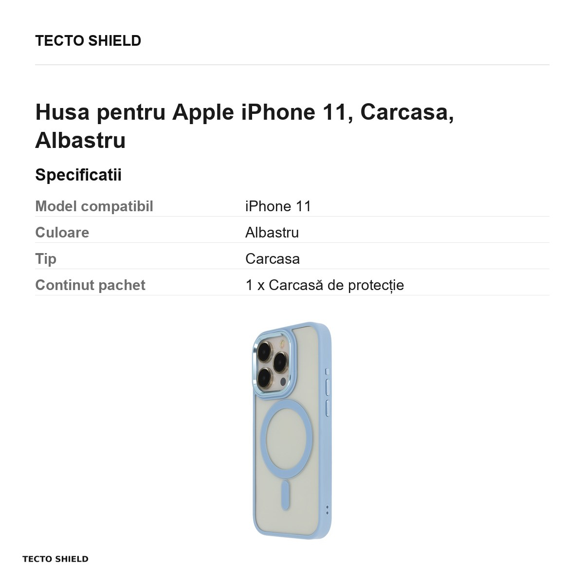 Husa Satin Elegant Mag pentru Apple iPhone 11, Carcasa, Albastru [3]