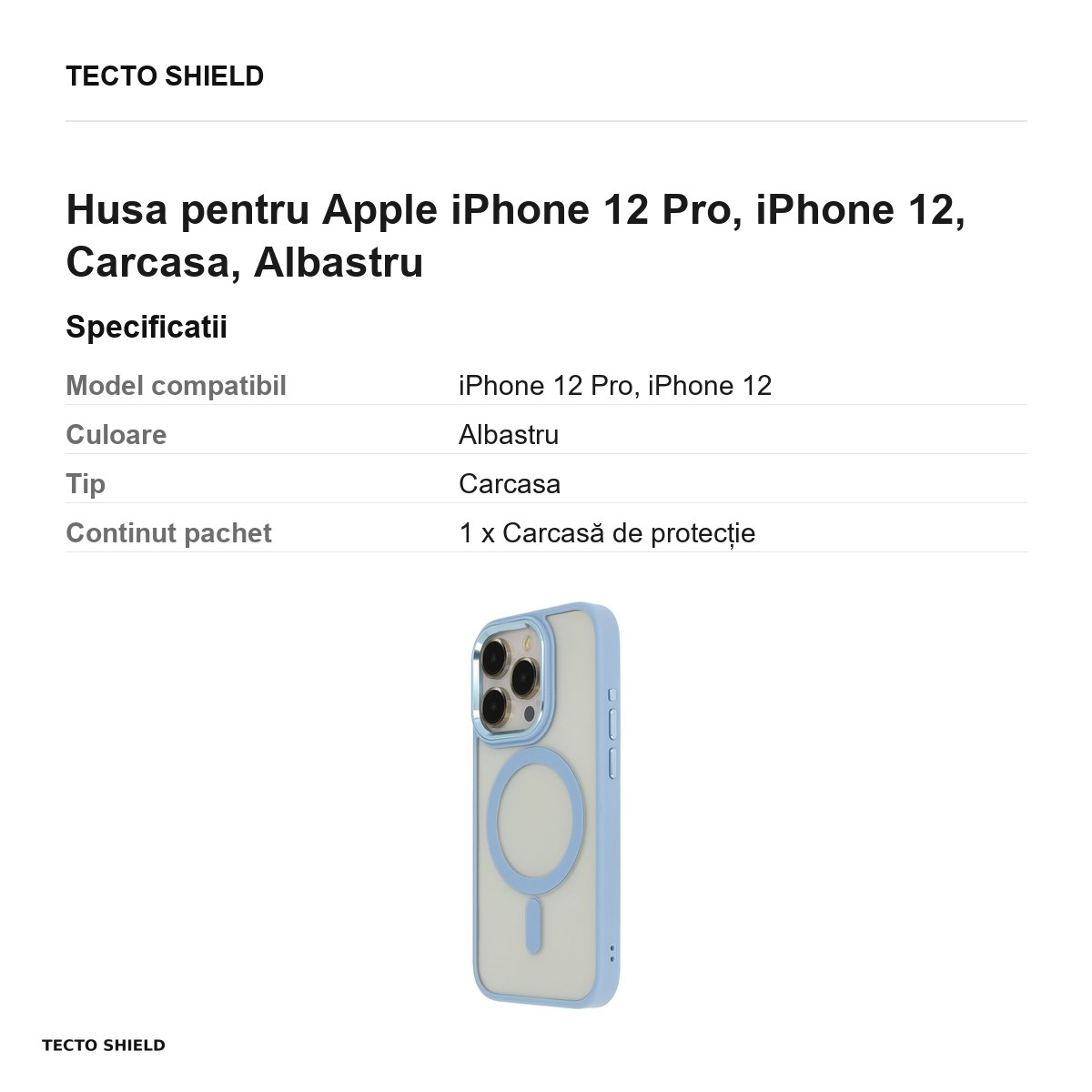 Husa Satin Elegant Mag pentru Apple iPhone 12 Pro, iPhone 12, Carcasa, Albastru [3]