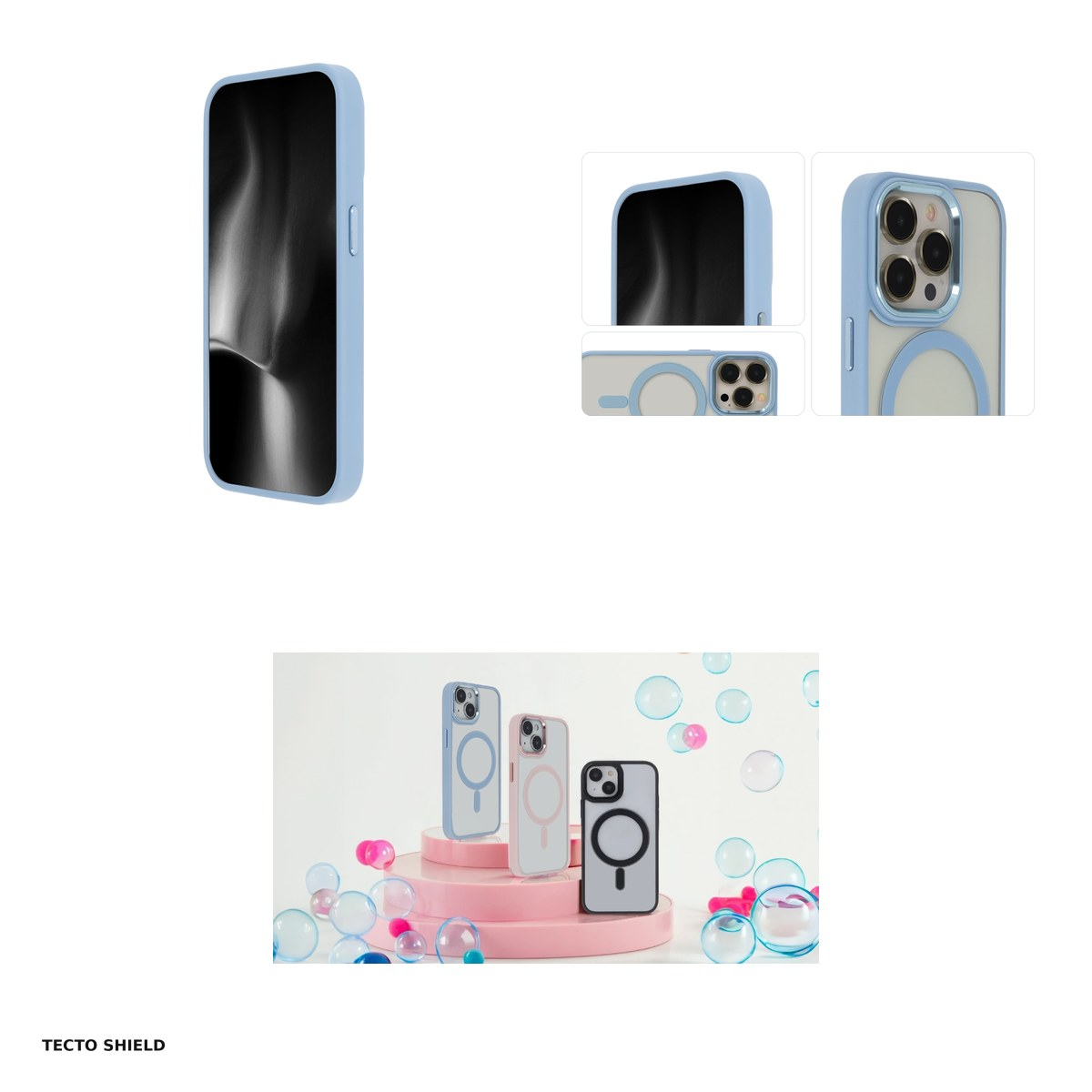 Husa Satin Elegant Mag pentru Apple iPhone 15 Plus, Carcasa, Albastru [4]