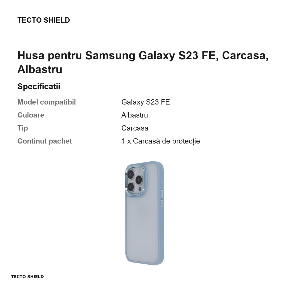 Husa Satin Elegant Matt pentru Samsung Galaxy S23 FE, Carcasa, Albastru [3]