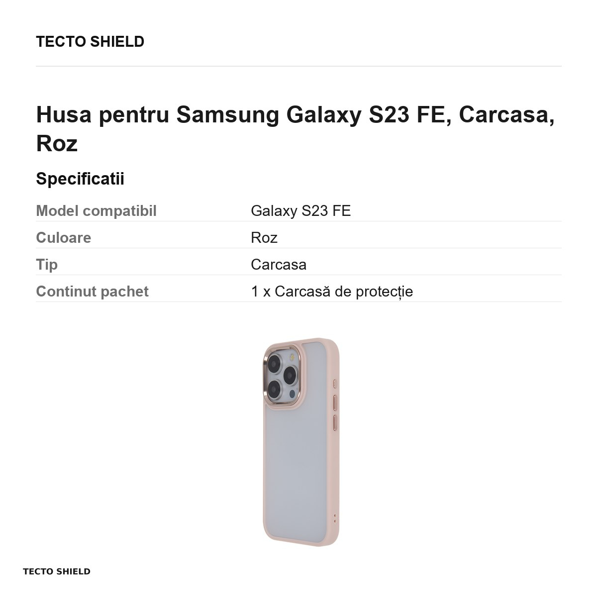 Husa Satin Elegant Matt pentru Samsung Galaxy S23 FE, Carcasa, Roz [3]