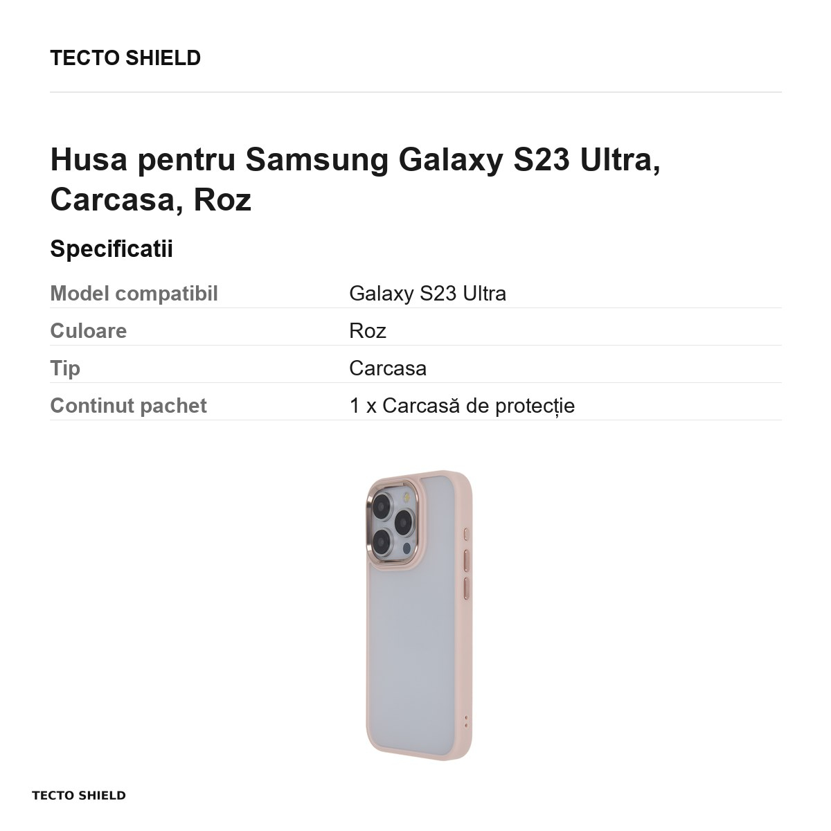 Husa Satin Elegant Matt pentru Samsung Galaxy S23 Ultra, Carcasa, Roz [3]