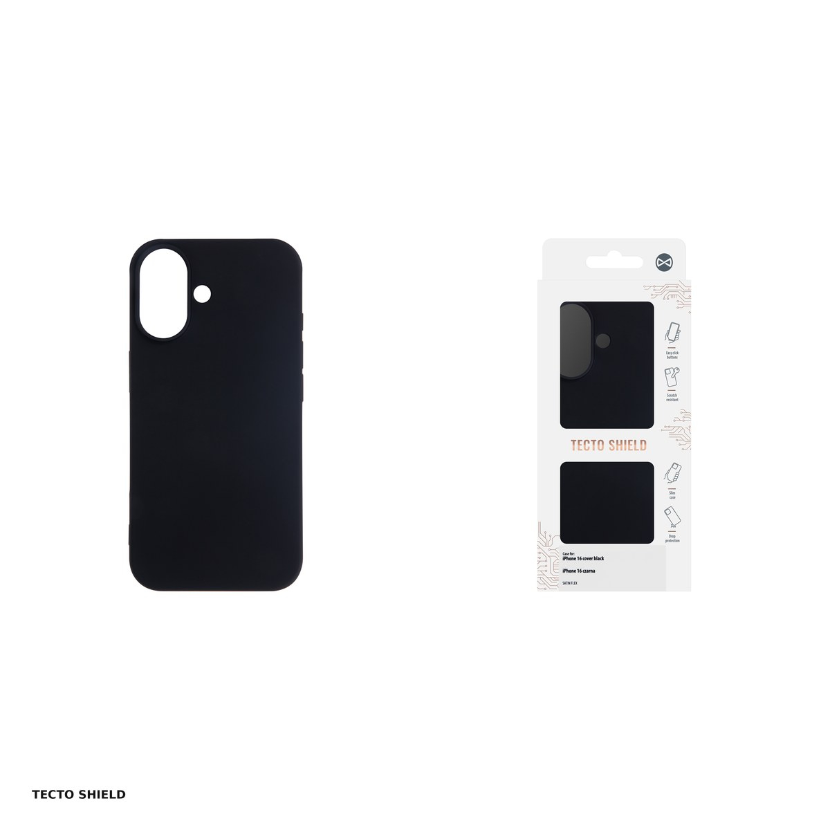 Husa Satin Flex pentru Apple iPhone 16, Carcasa, Negru [4]
