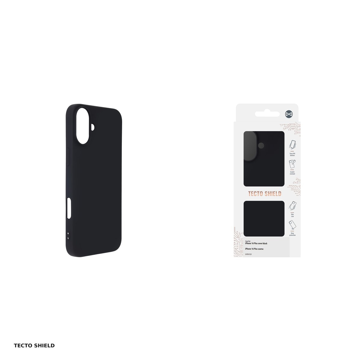 Husa Satin Flex pentru Apple iPhone 16 Plus, Carcasa, Negru [4]