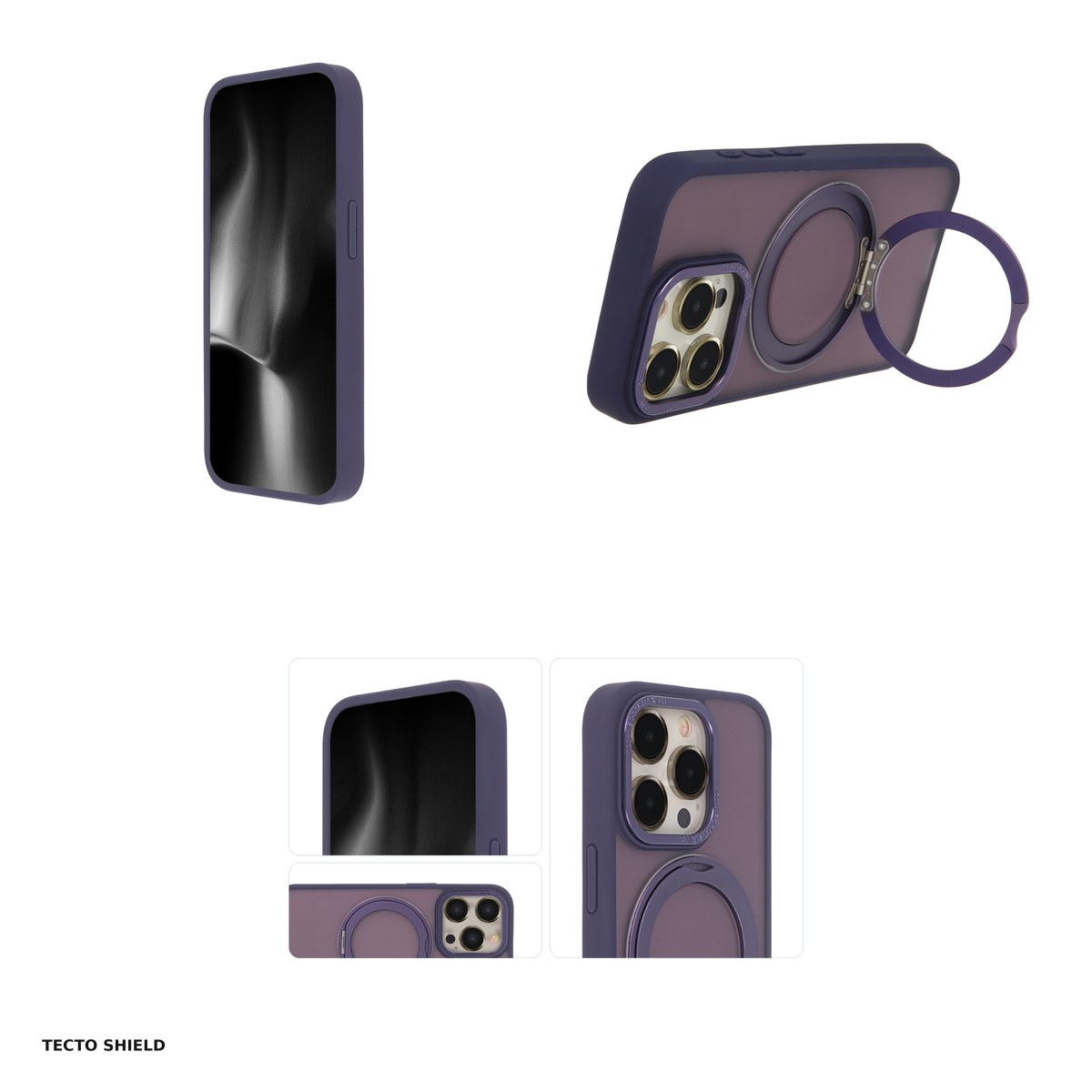 Husa Secure Spinning Mag pentru Apple iPhone 15 Pro Max, Carcasa, Mov [4]