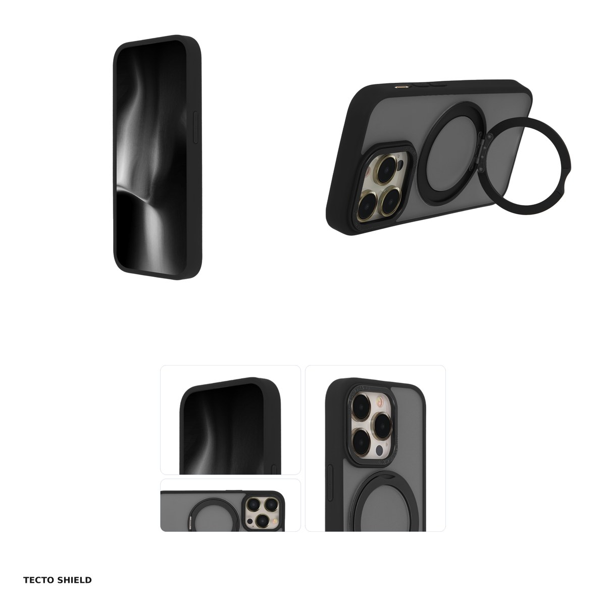Husa Secure Spinning Mag pentru Apple iPhone 15 Pro Max, Carcasa, Negru [4]