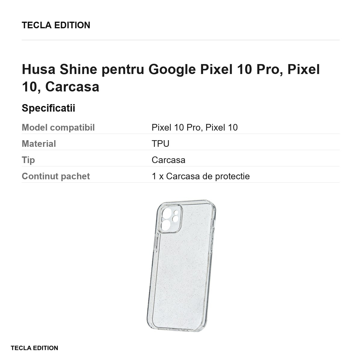 Husa Shine pentru Google Pixel 10 Pro, Pixel 10, Carcasa, Transparent [3]