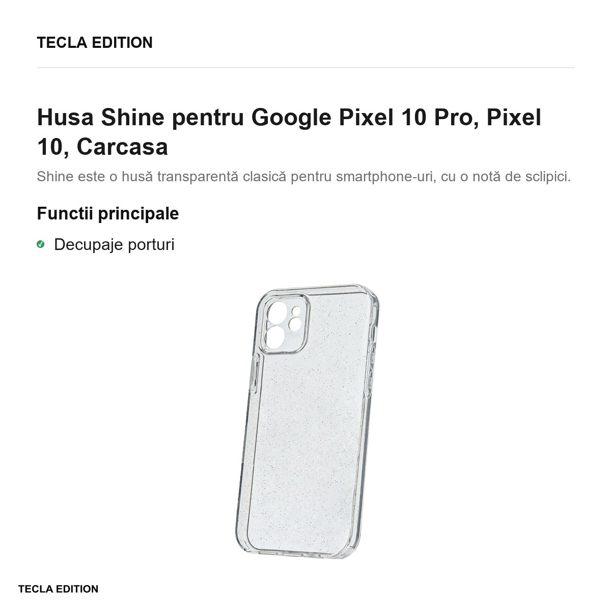 Husa Shine pentru Google Pixel 10 Pro, Pixel 10, Carcasa, Transparent [2]