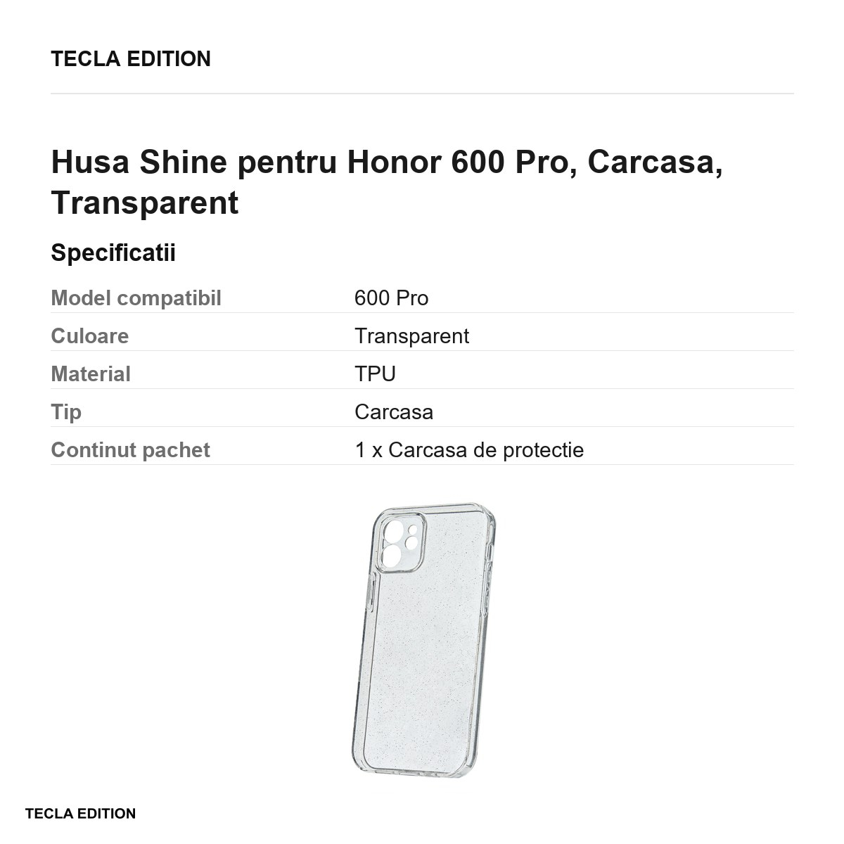 Husa Shine pentru Honor 600 Pro, Carcasa, Transparent [3]