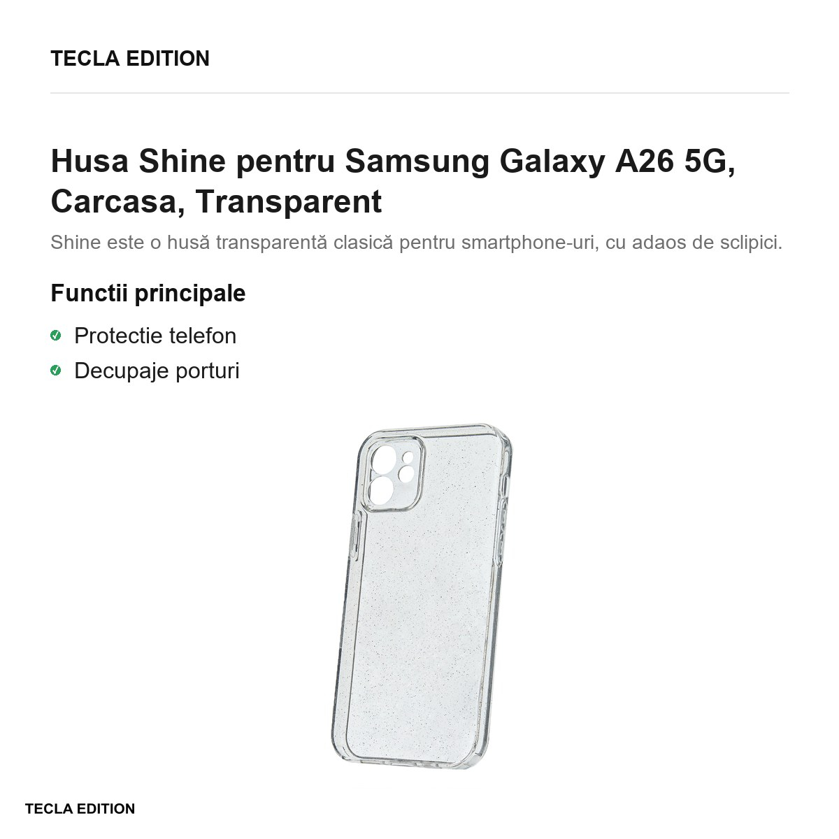 Husa Shine pentru Samsung Galaxy A26 5G, Carcasa, Transparent [2]