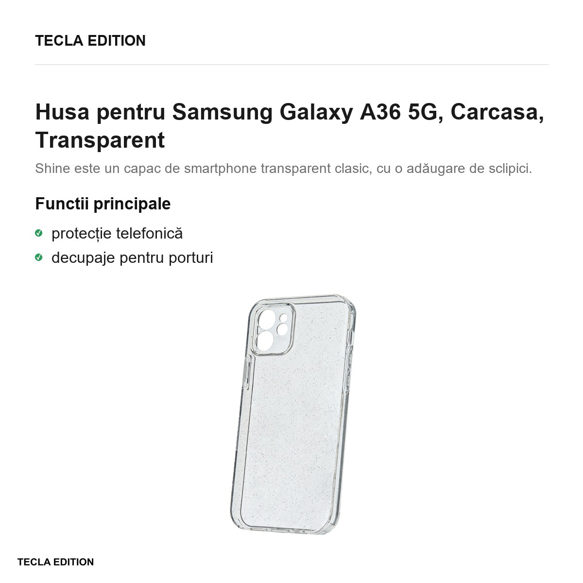 Husa Shine pentru Samsung Galaxy A36 5G, Carcasa, Transparent [2]
