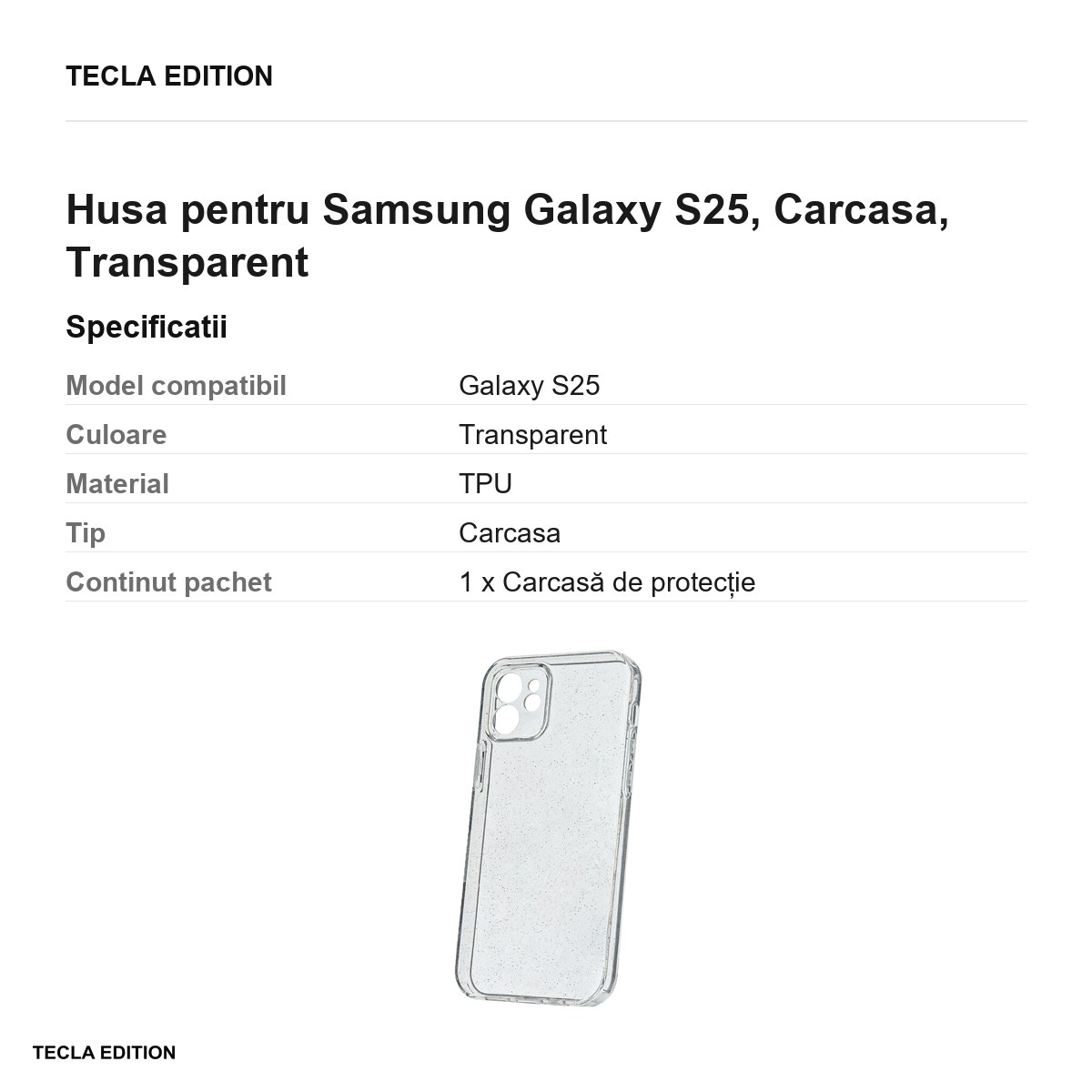 Husa Shine pentru Samsung Galaxy S25, Carcasa, Transparent [3]