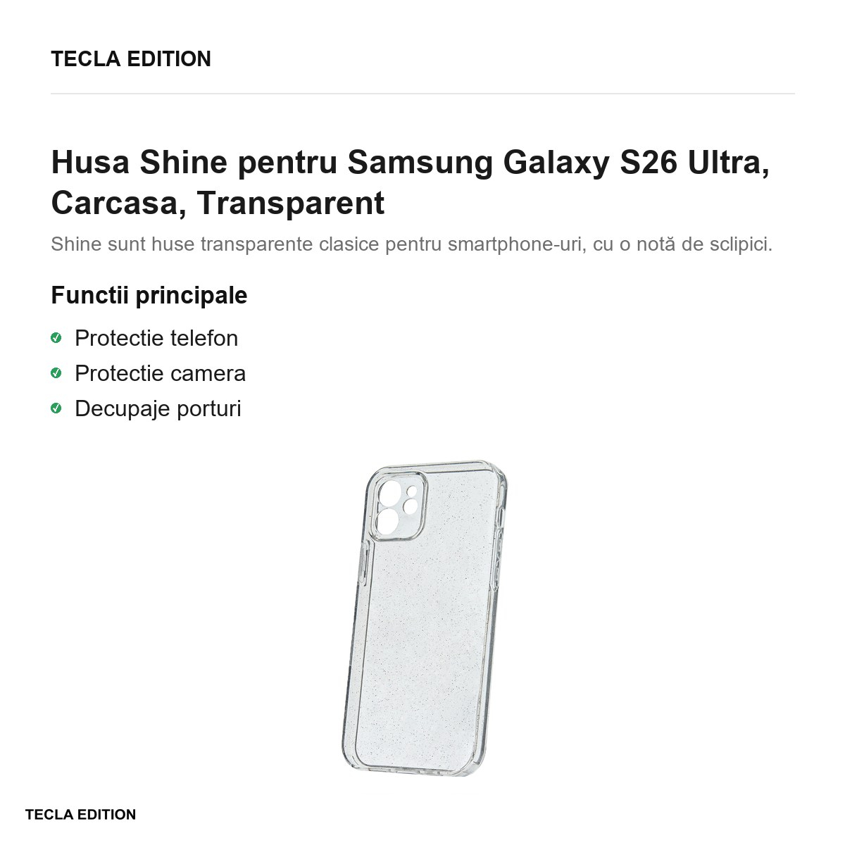 Husa Shine pentru Samsung Galaxy S26 Ultra, Carcasa, Transparent [2]