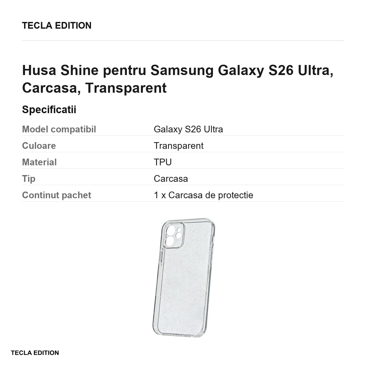 Husa Shine pentru Samsung Galaxy S26 Ultra, Carcasa, Transparent [3]