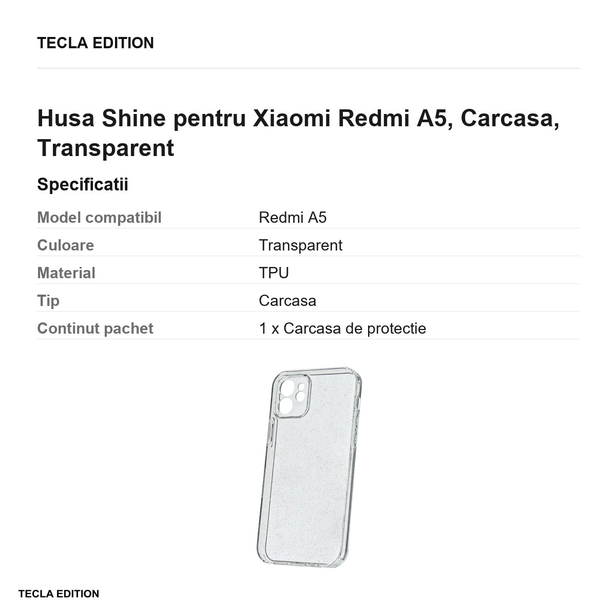 Husa Shine pentru Xiaomi Redmi A5, Carcasa, Transparent [3]